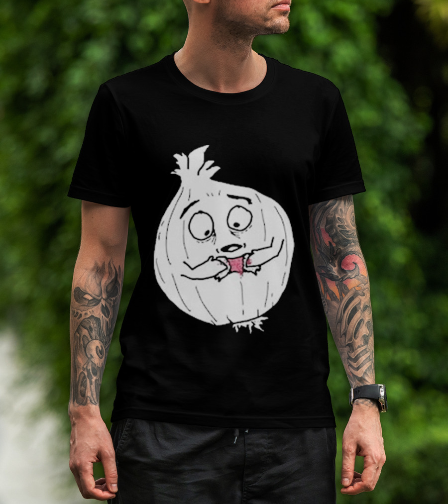 Garlic Shrinkage Funny Cartoon Onion T-Shirt