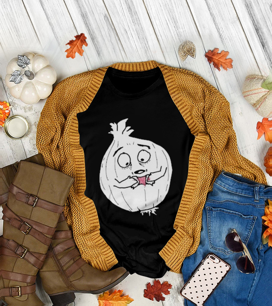 Garlic Shrinkage Funny Cartoon Onion T-Shirt