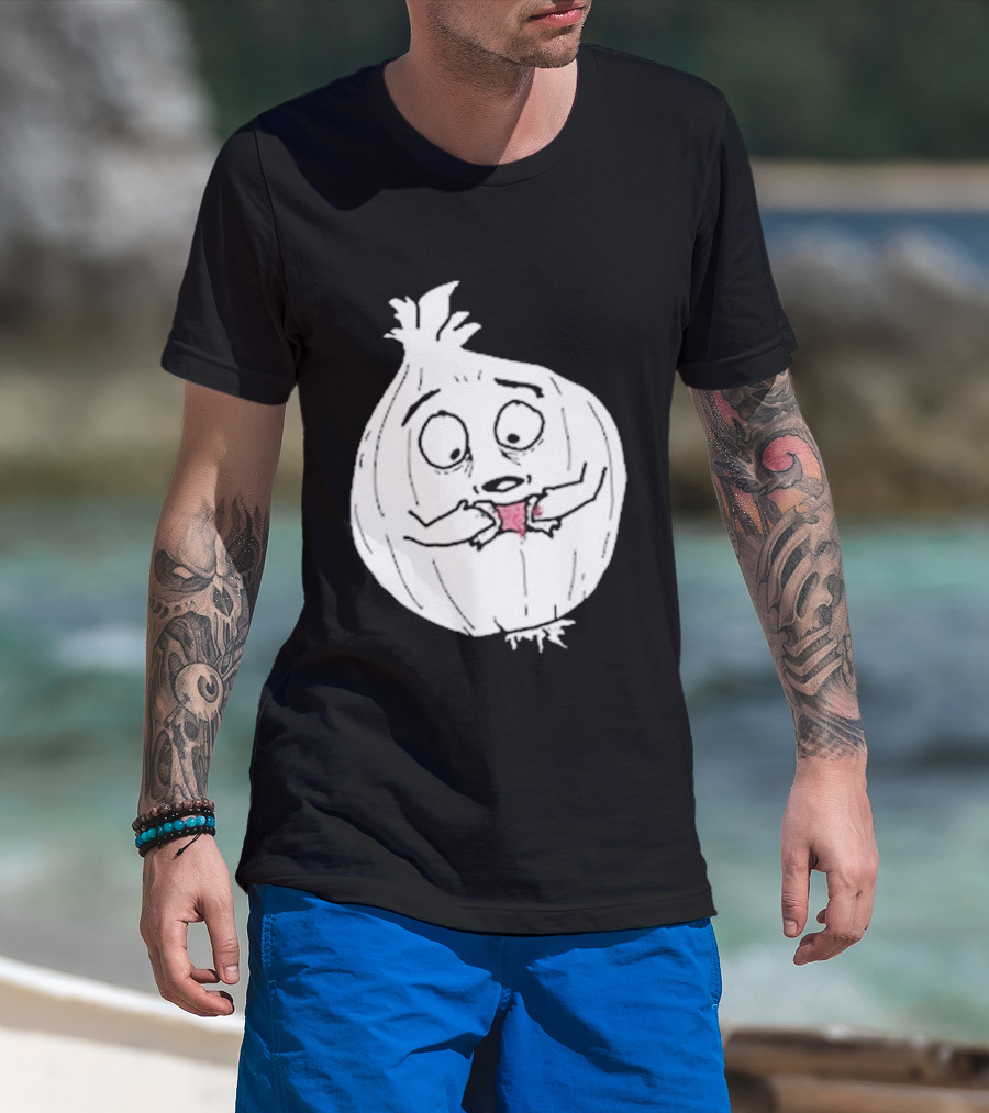 Garlic Shrinkage Funny Cartoon Onion T-Shirt