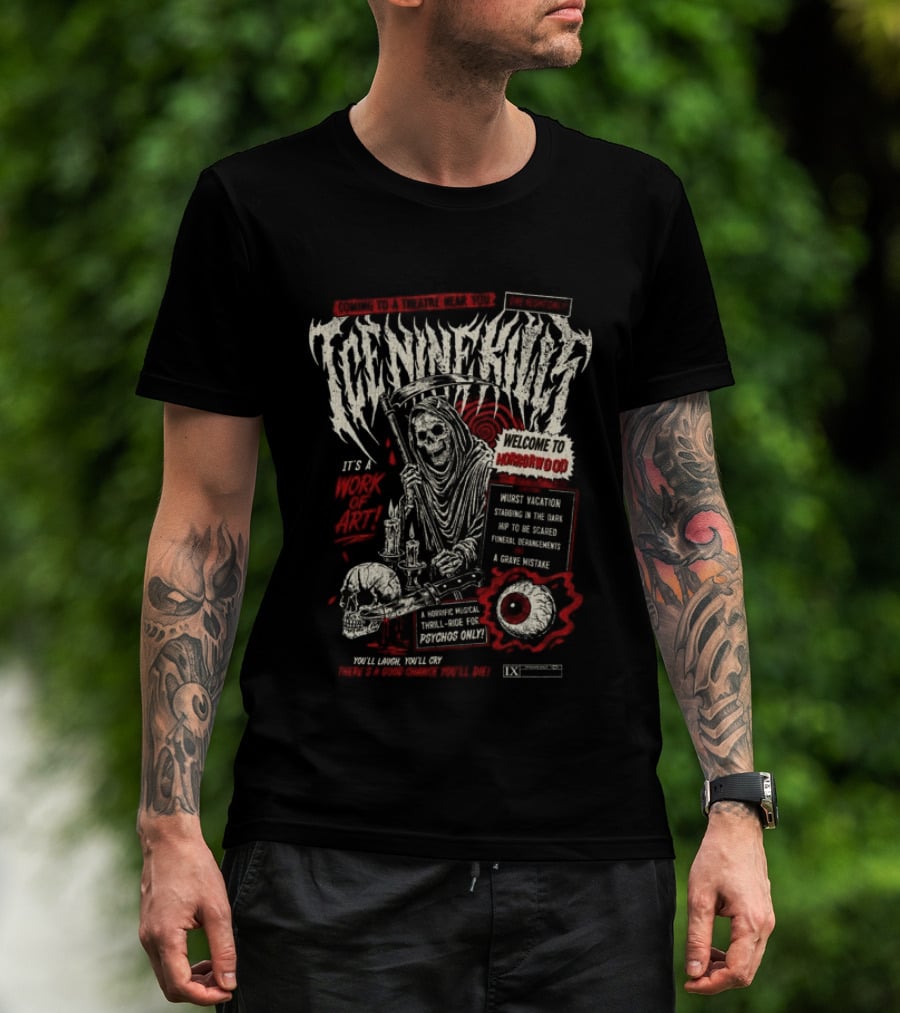 Ice Nine Kills Welcome To Horrorwood Tour With Skeleton And Skull T-Shirt