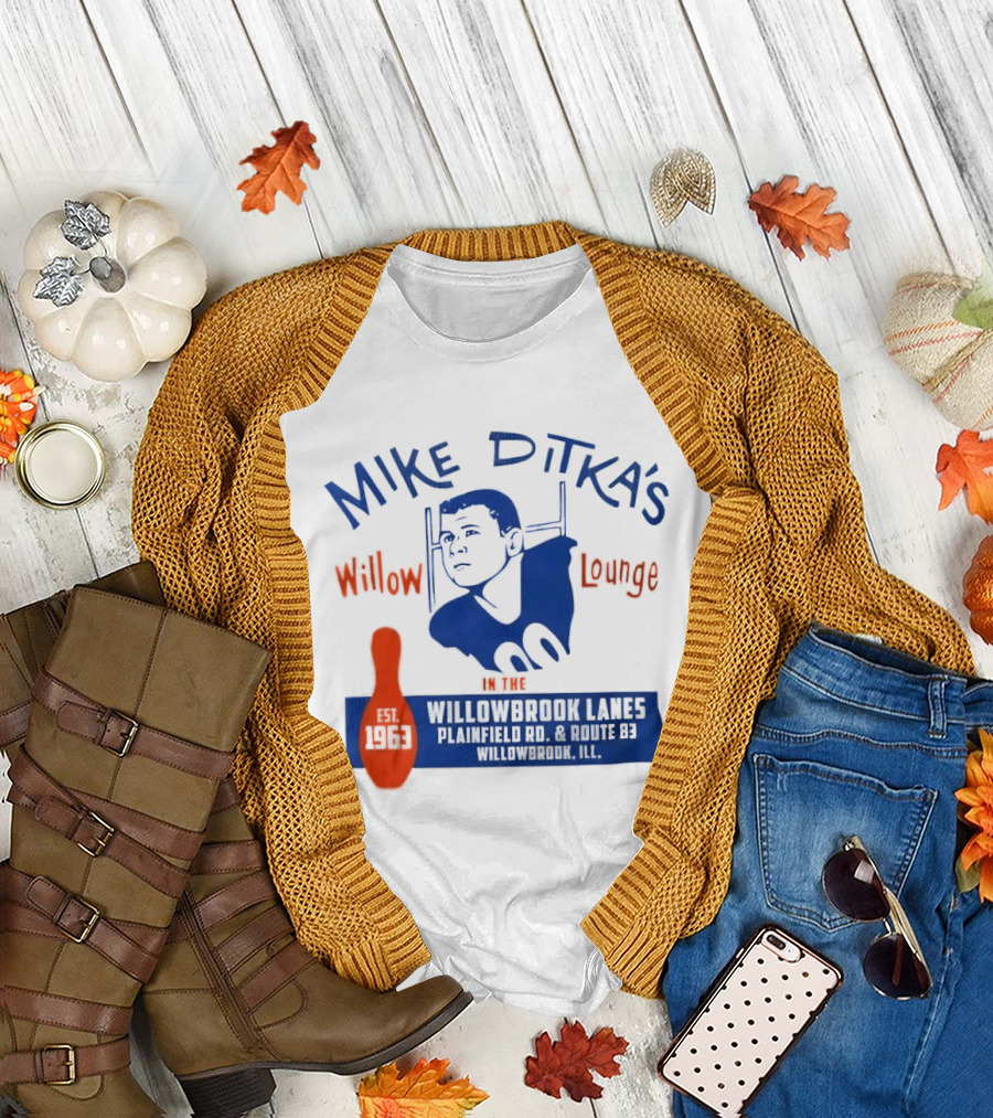 Mike Ditka's Willow Lounge Northwest Highway Chicago Retro Blue And Orange Appeal T-Shirt