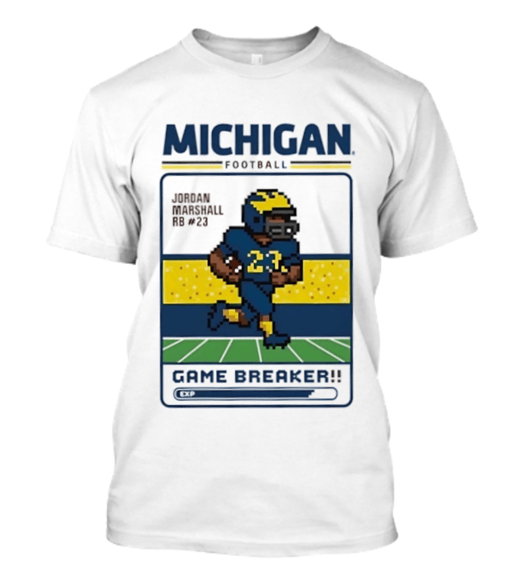Jordan Marshall Michigan Football Game Breaker Pixel Art #21 T-Shirt