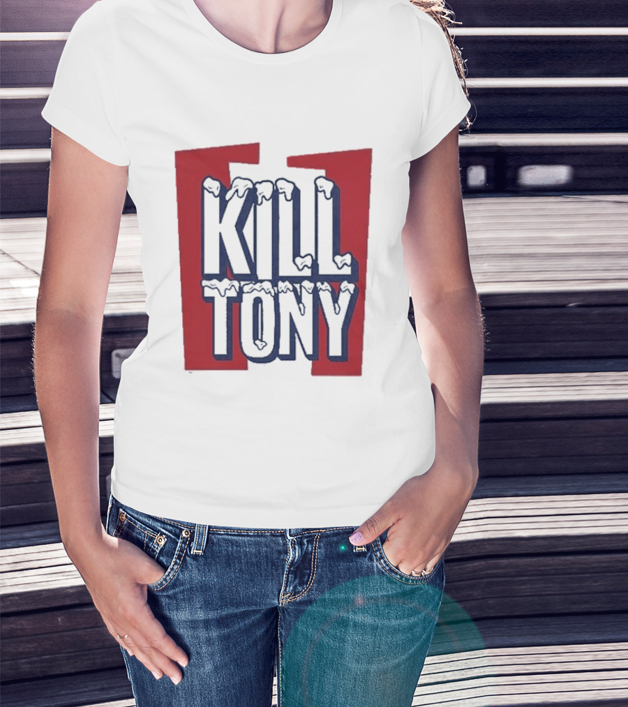 Kill Tony Ice Text Block Style With Red T-Shirt