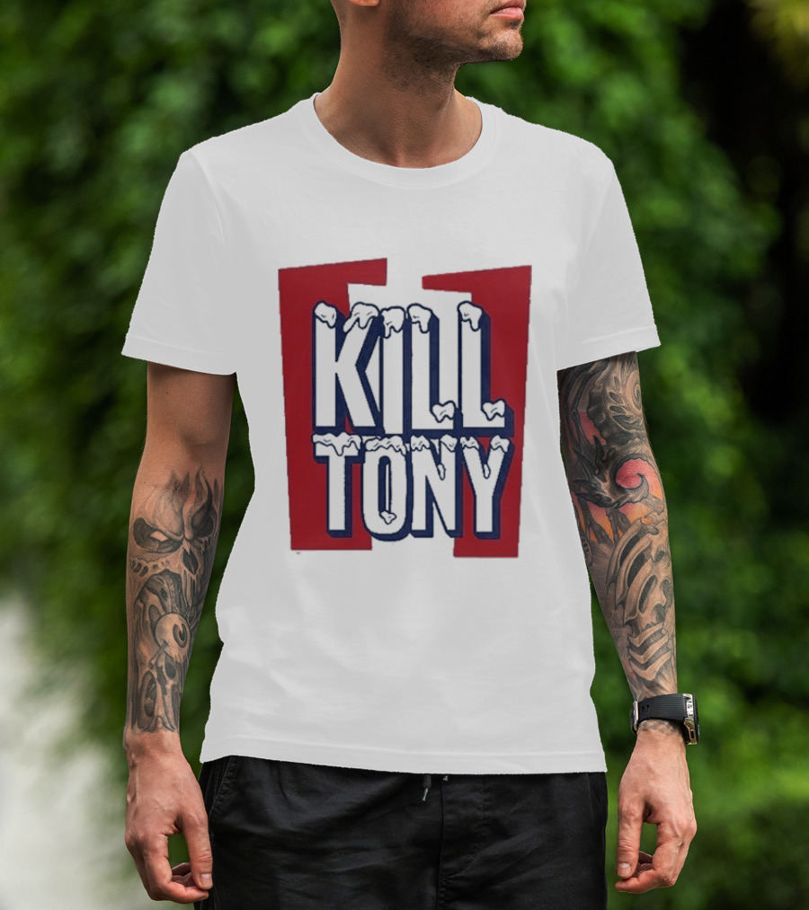 Kill Tony Ice Text Block Style With Red T-Shirt