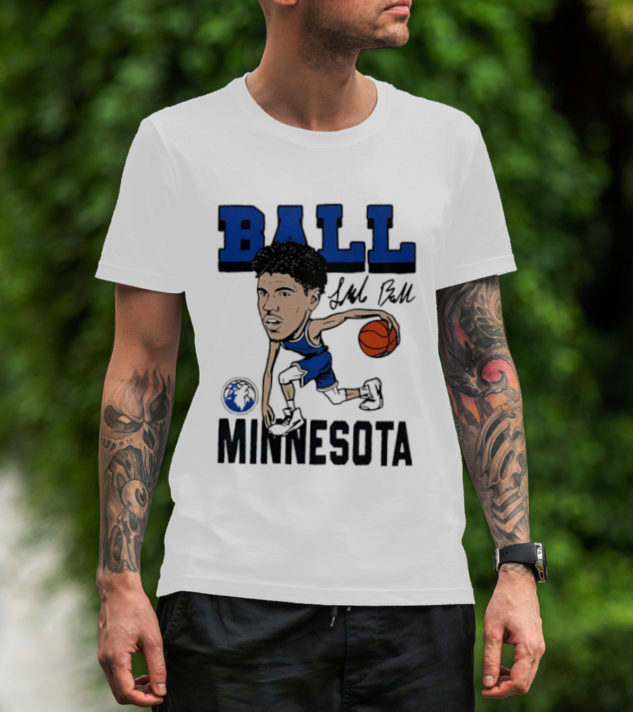 Minnesota Timberwolves LaMelo Ball Basketball Caricature T-Shirt