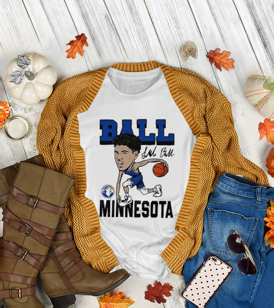 Minnesota Timberwolves LaMelo Ball Basketball Caricature T-Shirt