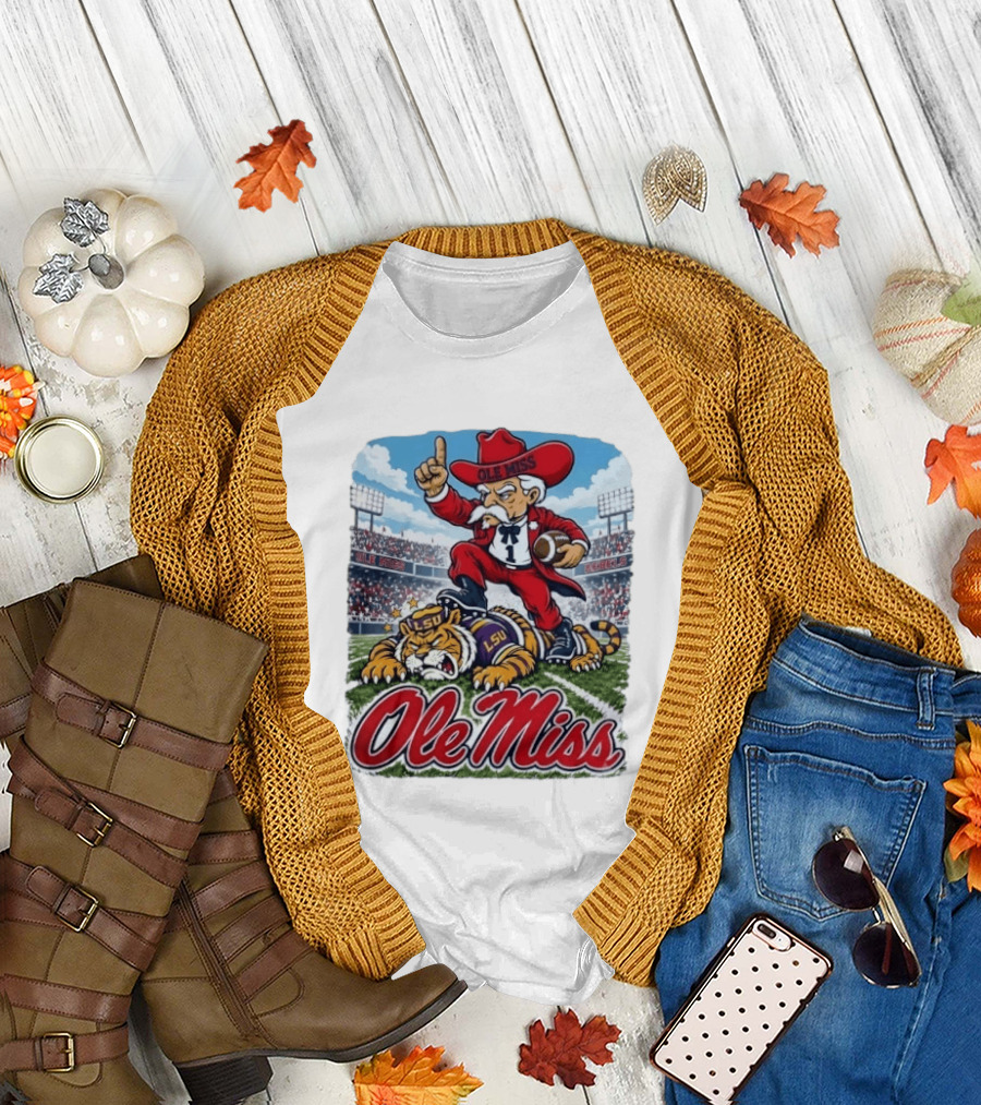 Ole Miss Rebels Triumph Over LSU Tigers Vintage Football Rivalry 2026 T-Shirt