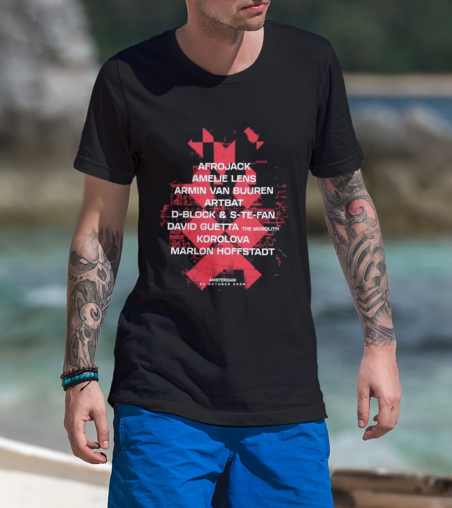 Amf Store 2026 Line Up Afrojack Amelie Lens Armin Van Buuren Artem Kicklock Stefan David Guetta Korolova Marlon Hoffstadt Amsterdam 6 October 2023 T-Shirt