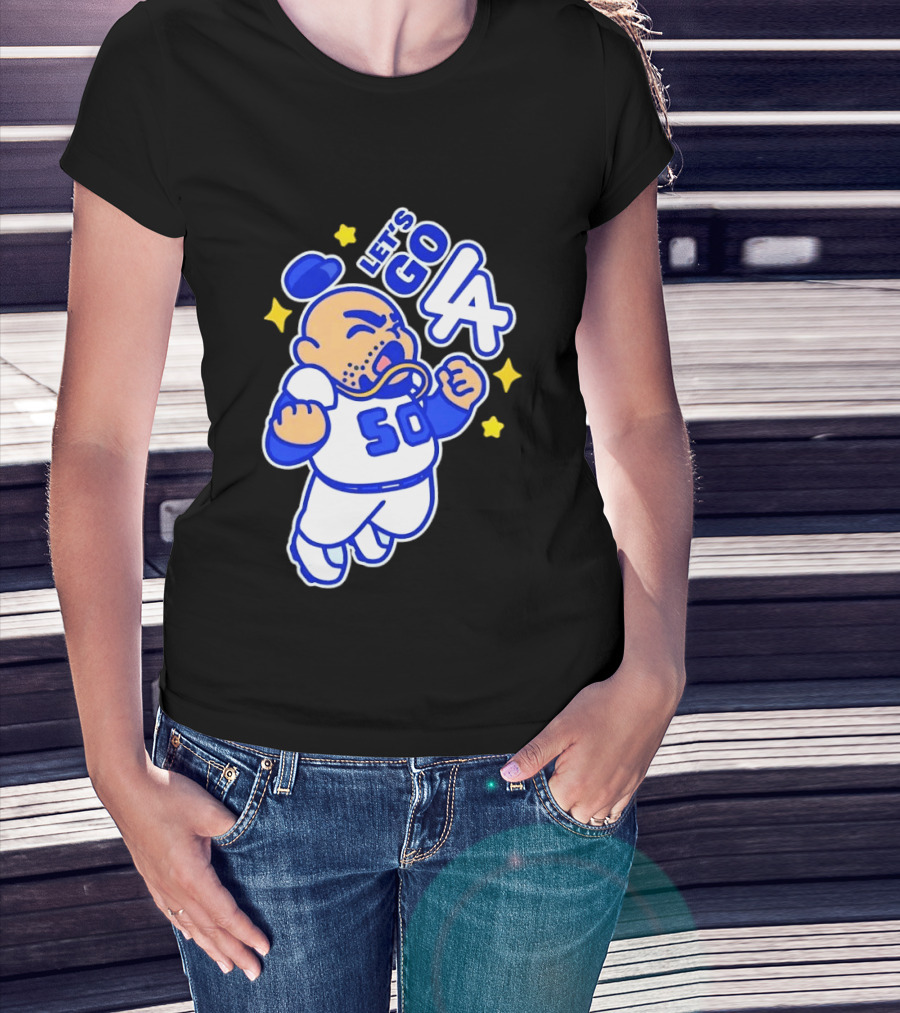 Let's Go LA No 50 Baseball Cartoon Player T-Shirt