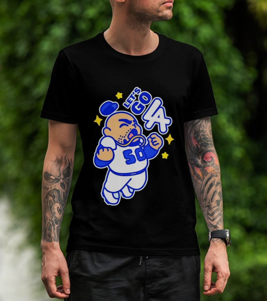 Let's Go LA No 50 Baseball Cartoon Player T-Shirt