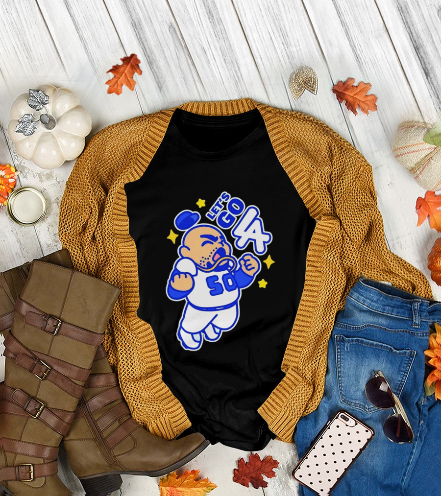 Let's Go LA No 50 Baseball Cartoon Player T-Shirt