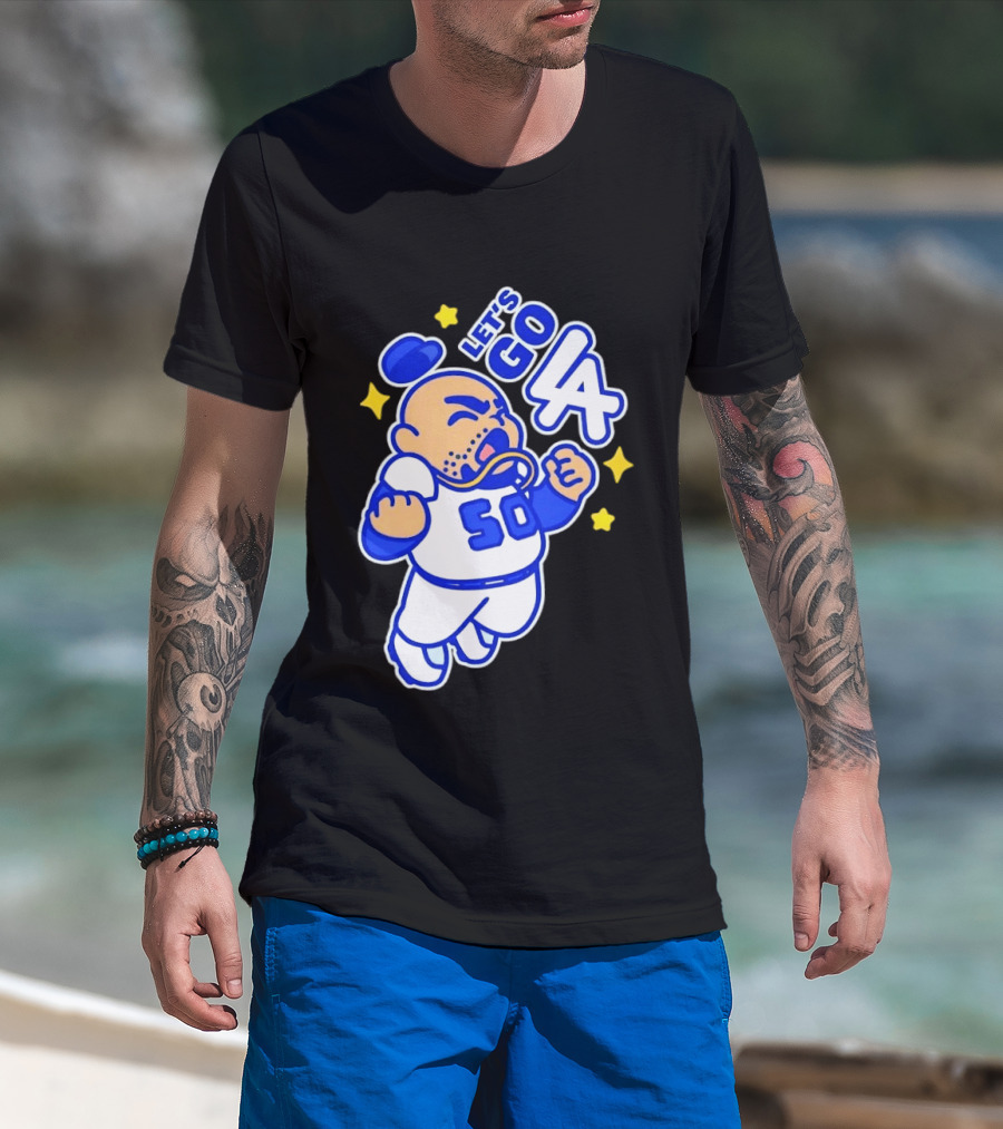 Let's Go LA No 50 Baseball Cartoon Player T-Shirt