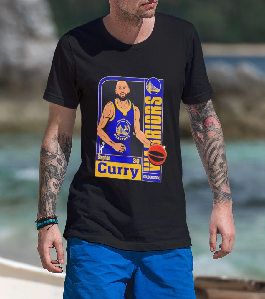 Golden State Warriors Stephen Curry 30 NBA Basketball Card 2026 T-Shirt