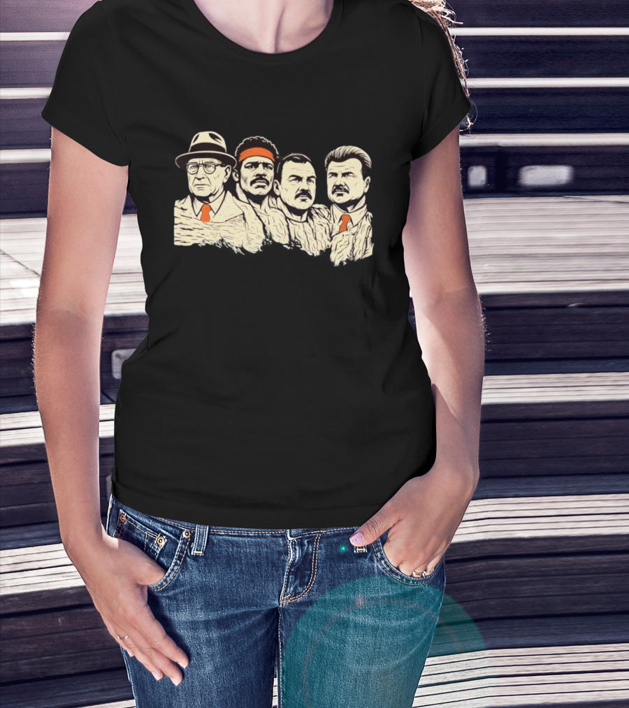 Mount Rushmore Red Auerbach Pat Riley Phil Jackson Gregg Popovich Basketball Coaches T-Shirt
