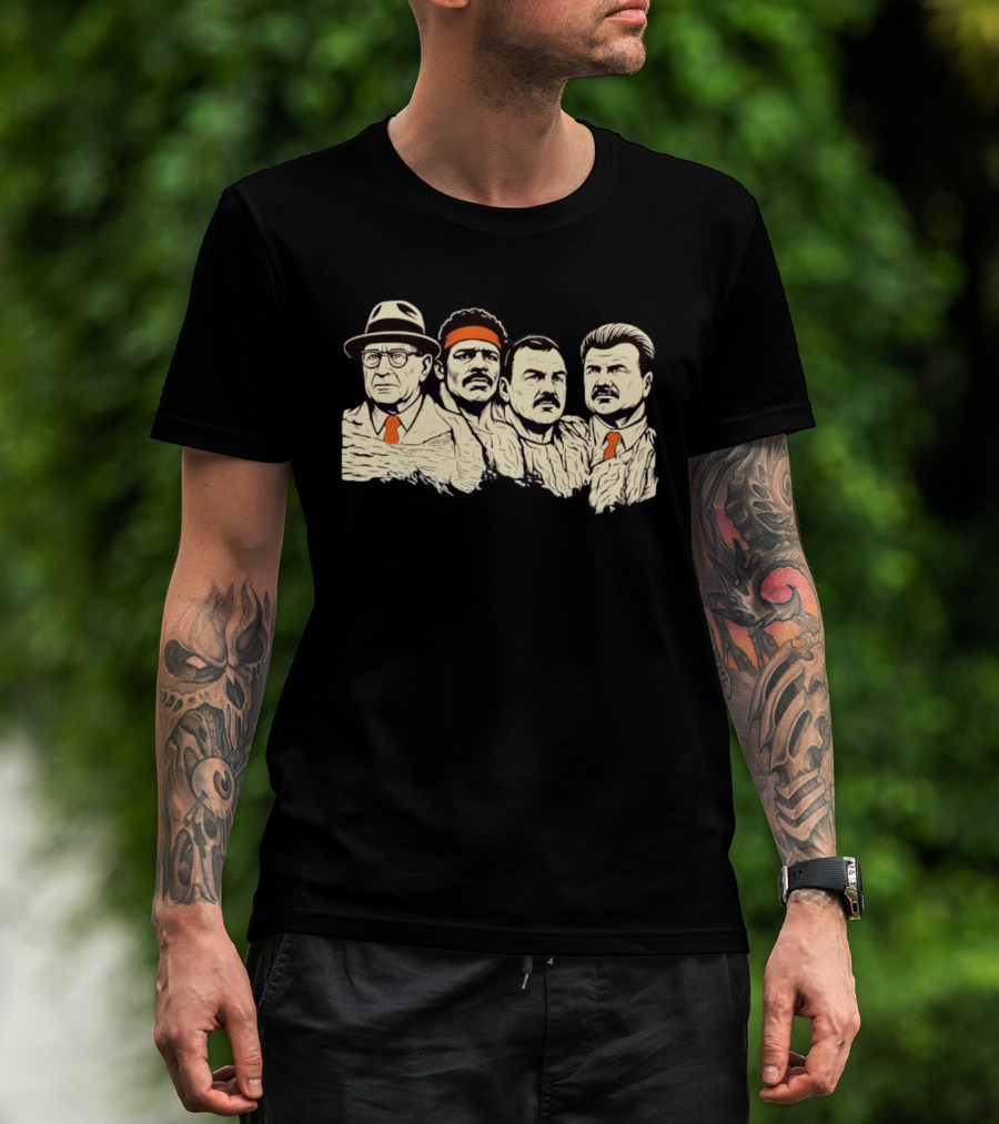 Mount Rushmore Red Auerbach Pat Riley Phil Jackson Gregg Popovich Basketball Coaches T-Shirt