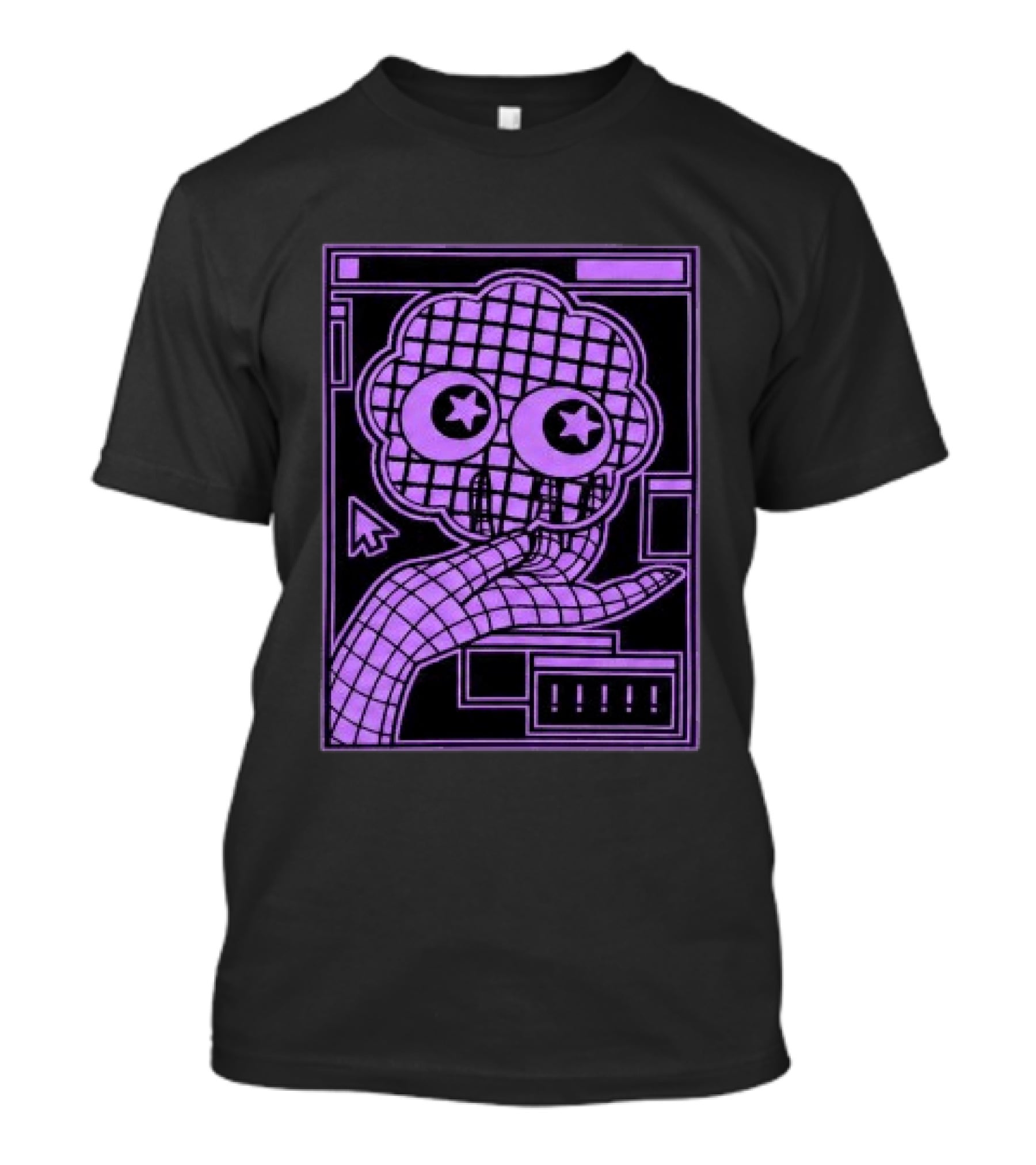 Ranboo Store The Parti Pixel Star Eyed Retro Grid Hand And Cloud T-Shirt