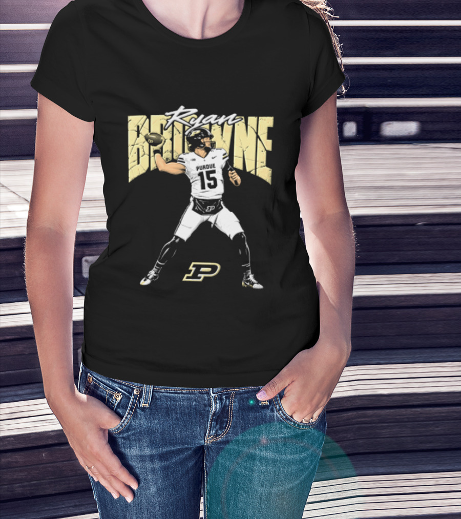 Ryan Browne 15 Purdue Boilermakers Football P T-Shirt