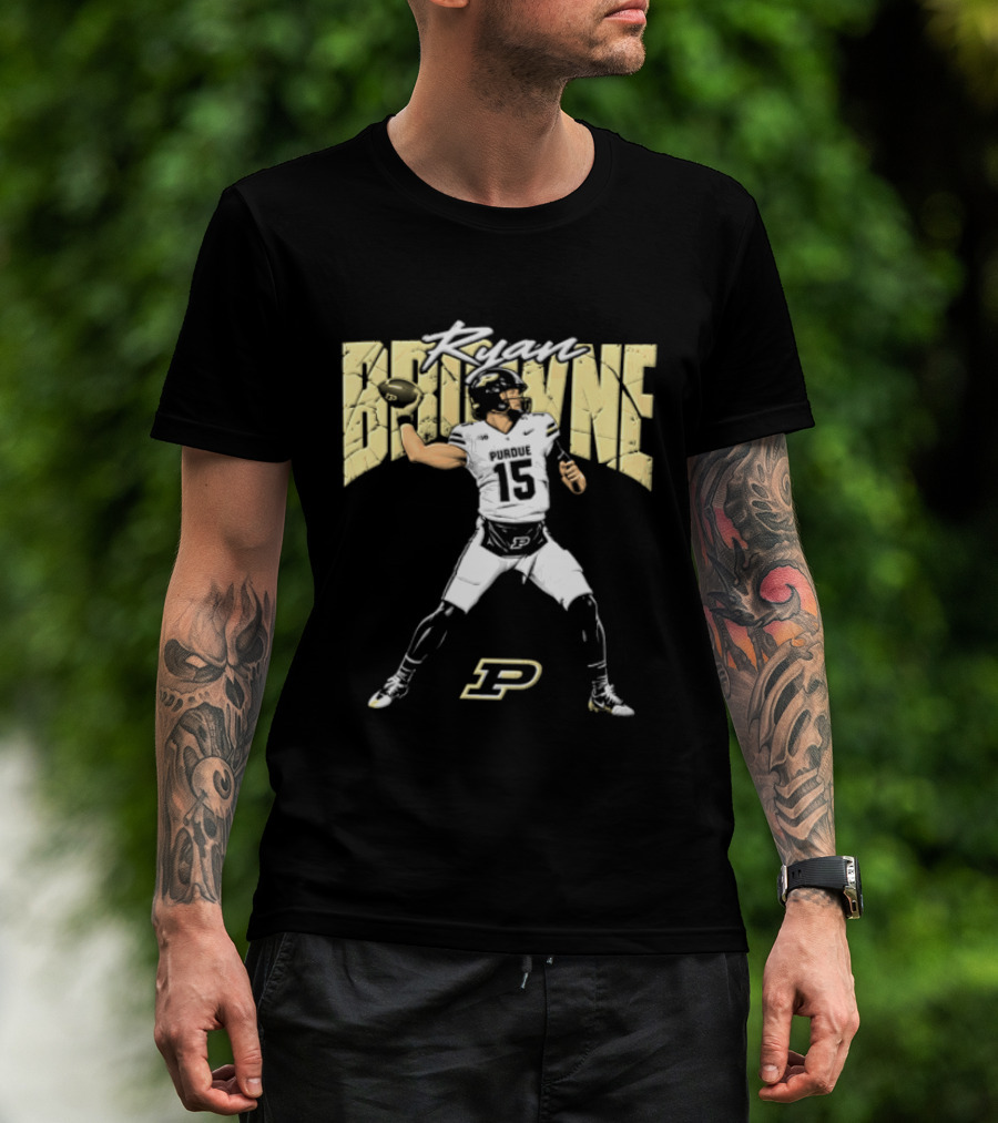 Ryan Browne 15 Purdue Boilermakers Football P T-Shirt