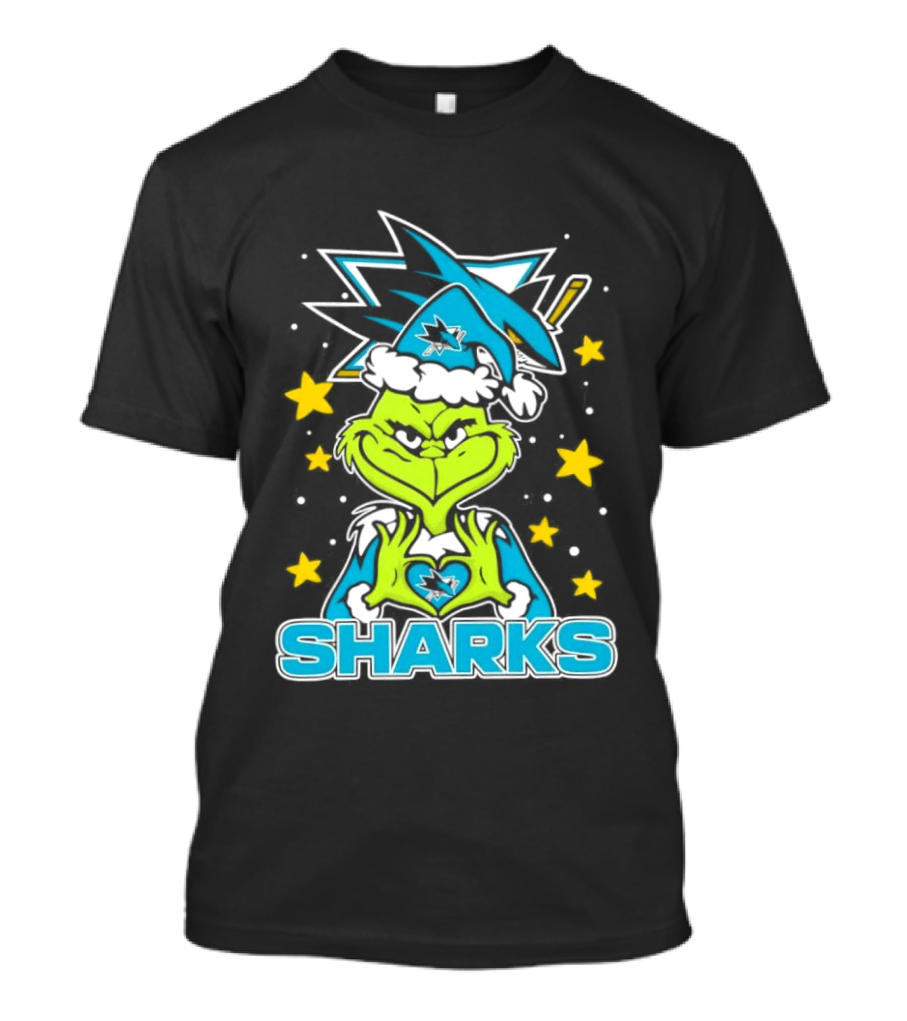 The Grinch San Jose Sharks Christmas NHL Holiday Collaboration T-Shirt