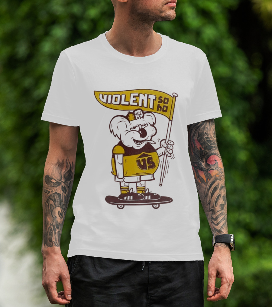 Violent Soho Brisbane Bears US Koala Skateboarding Fan T-Shirt