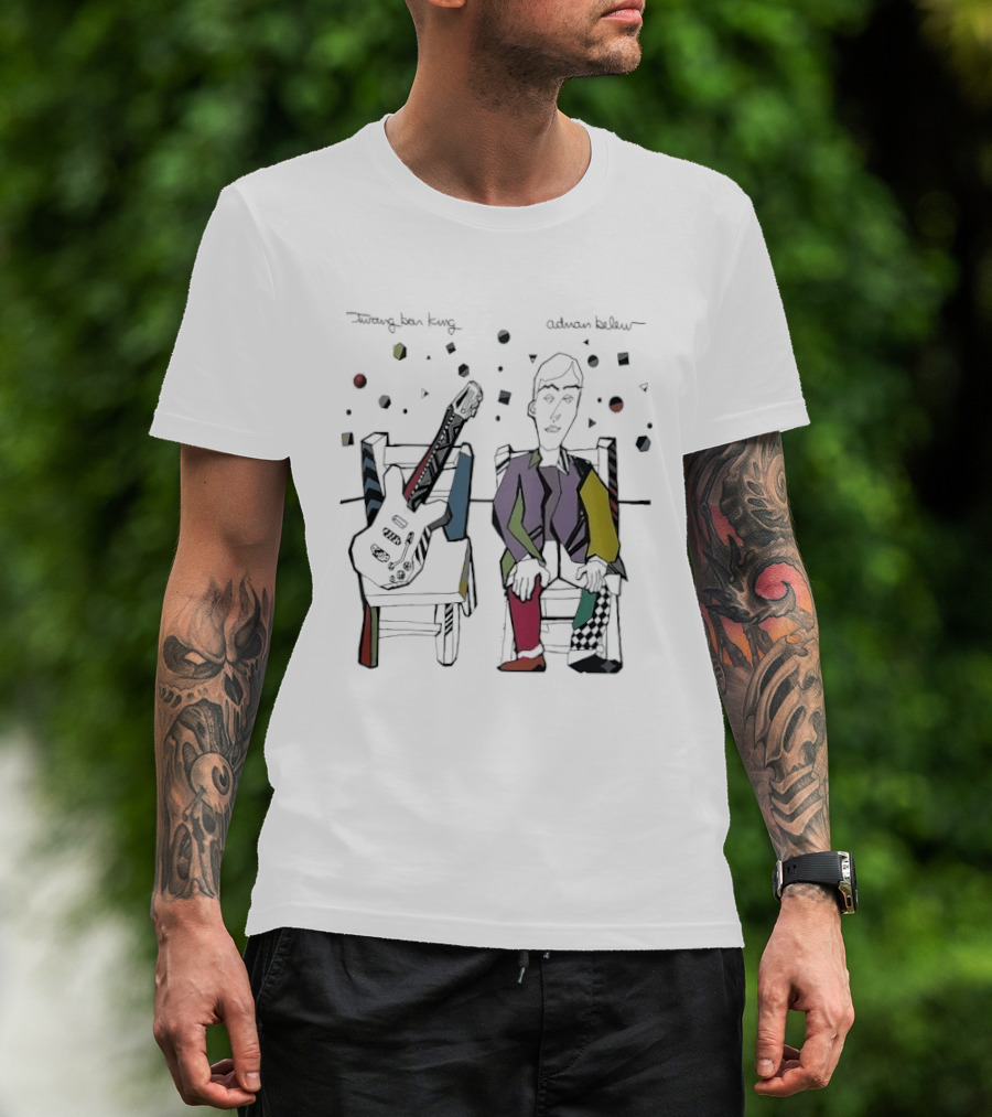 Adrian Belew Twang Bar King Colorful Abstract Art Guitar And Figure T-Shirt