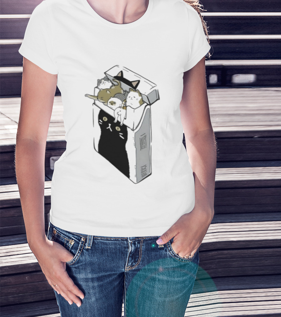 Cat Cigarettes Cute Cats In Cigarette Box T-Shirt