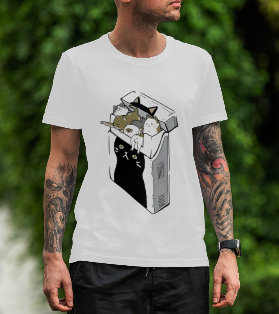 Cat Cigarettes Cute Cats In Cigarette Box T-Shirt
