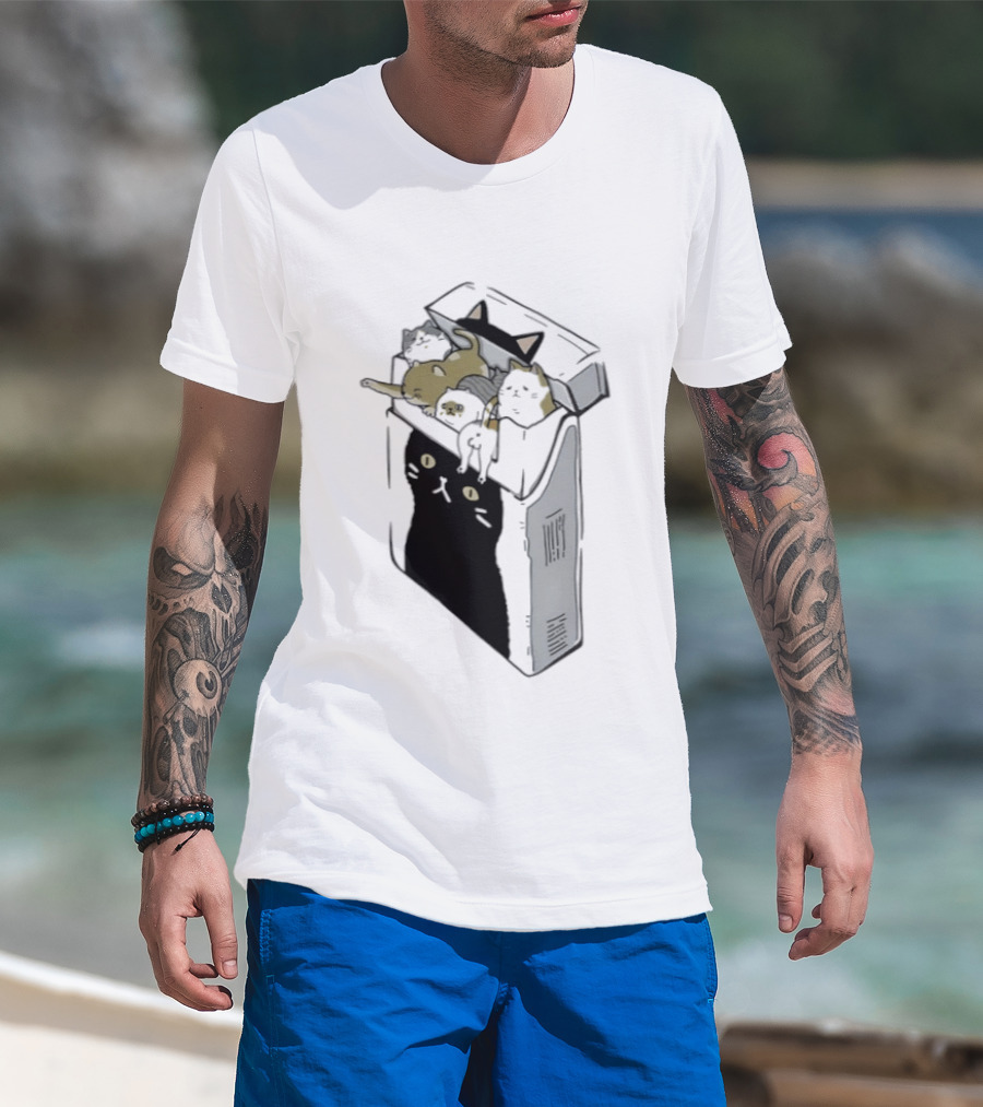 Cat Cigarettes Cute Cats In Cigarette Box T-Shirt