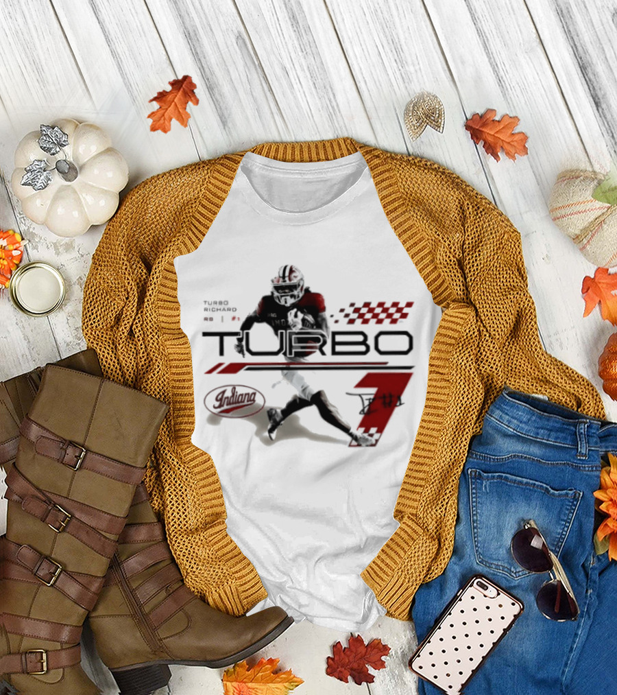Indiana Hoosiers Turbo Richard Football Graphics Racing T-Shirt
