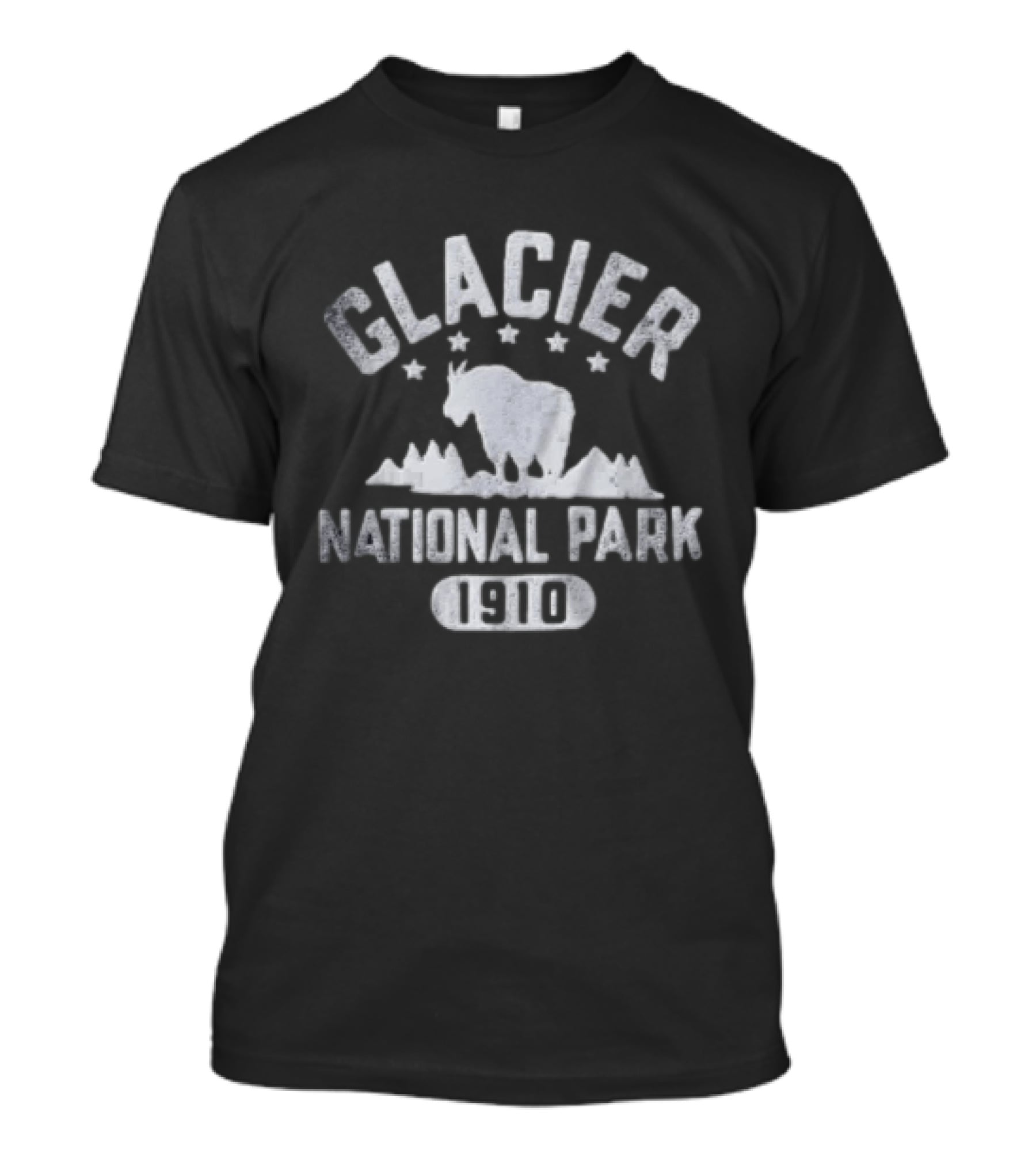 Glacier National Park 1910 Mountain Goat Stars Mountains T-Shirt