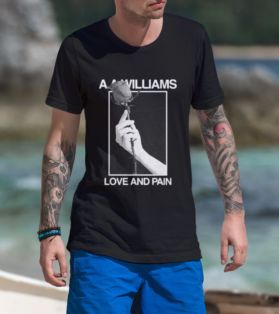 Aawilliams Love And Pain Rose Hand T-Shirt