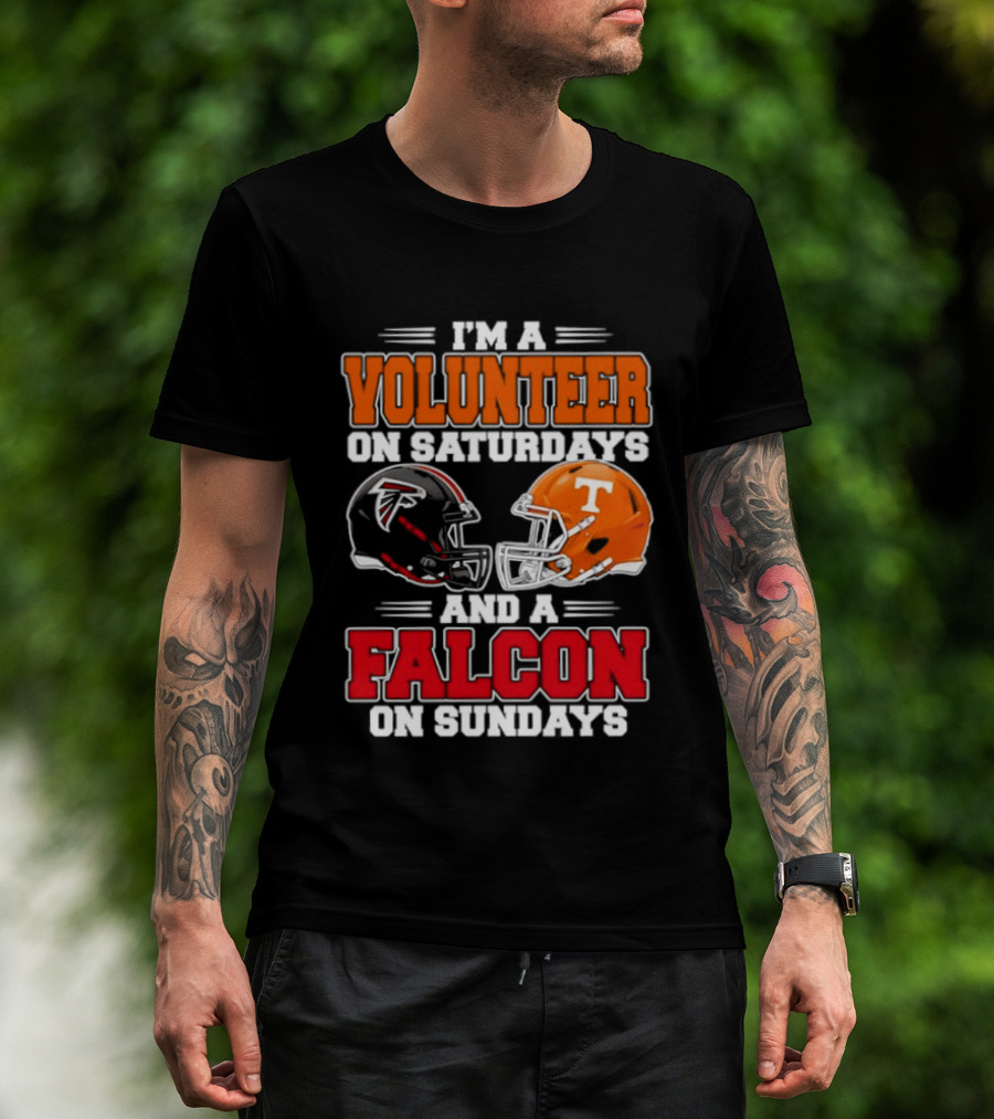 I'm A Volunteer On Saturdays And A Falcon On Sundays Football Helmets T-Shirt
