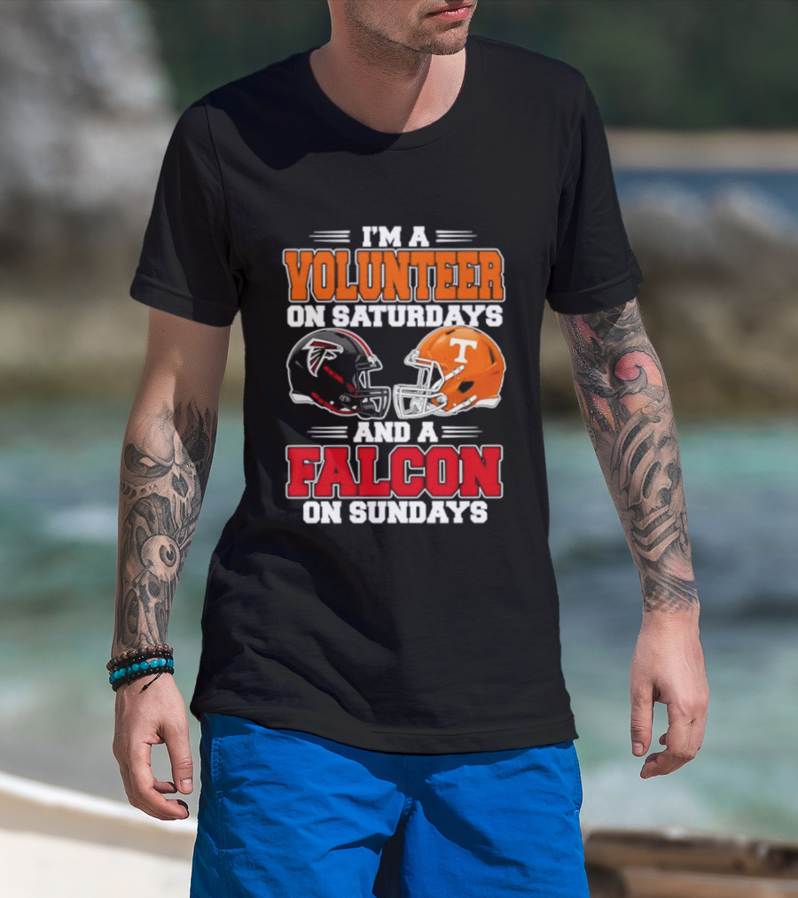 I'm A Volunteer On Saturdays And A Falcon On Sundays Football Helmets T-Shirt