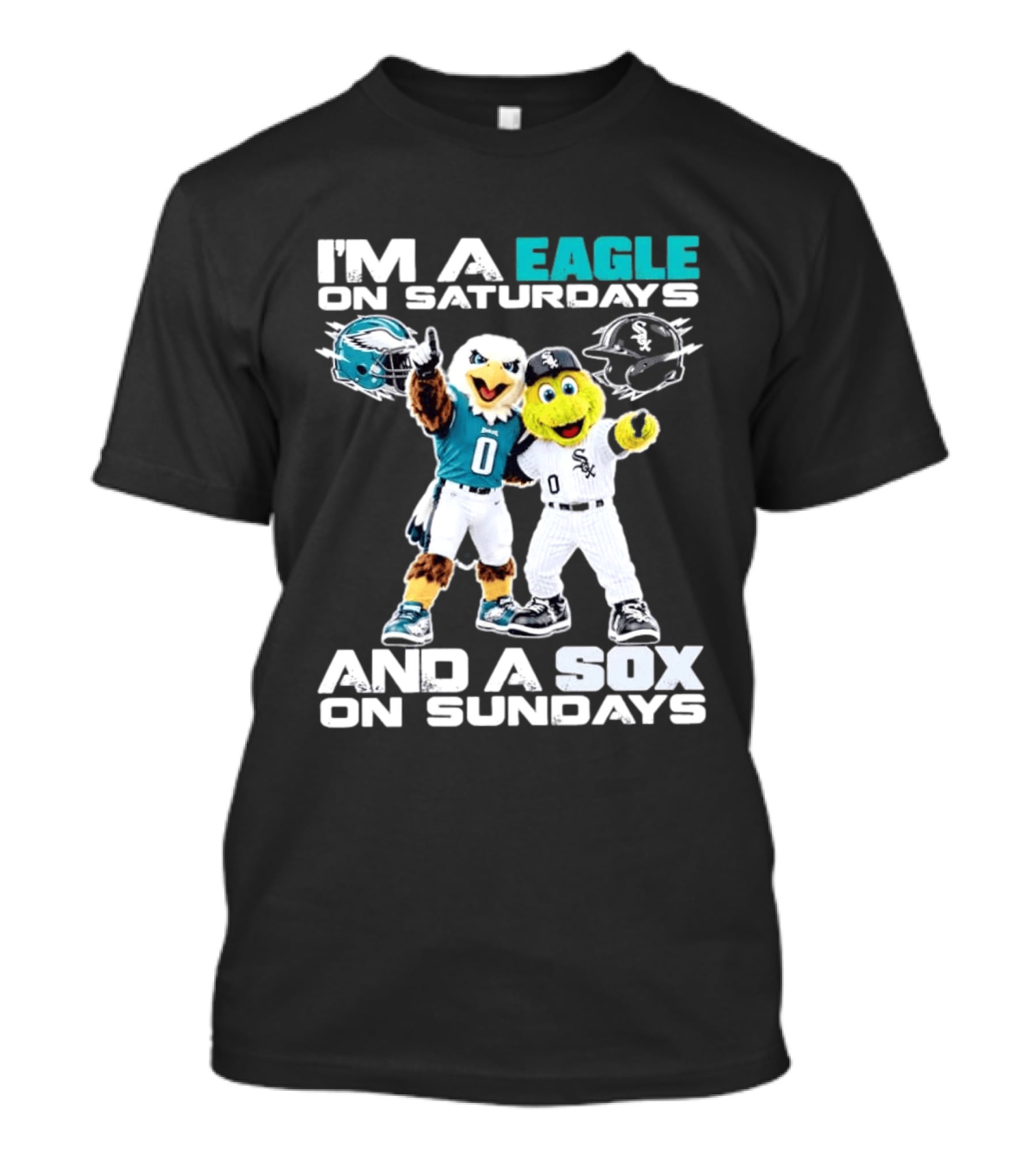 I'm An Eagle On Saturdays And A Sox On Sundays Football Baseball Mascots T-Shirt