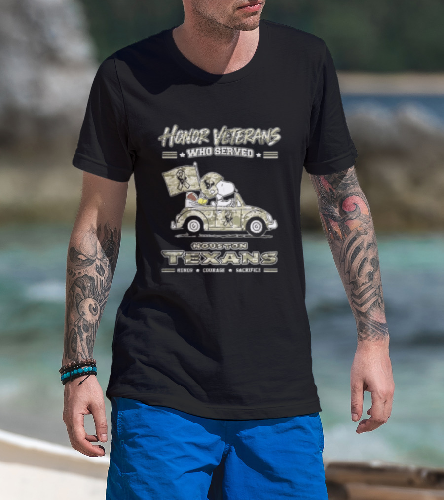 Houston Texans Peanuts Honor Veterans Who Served T-Shirt