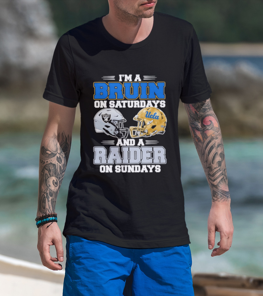 UCLA Bruin Saturdays Raider Sundays Football Fan Gear T-Shirt