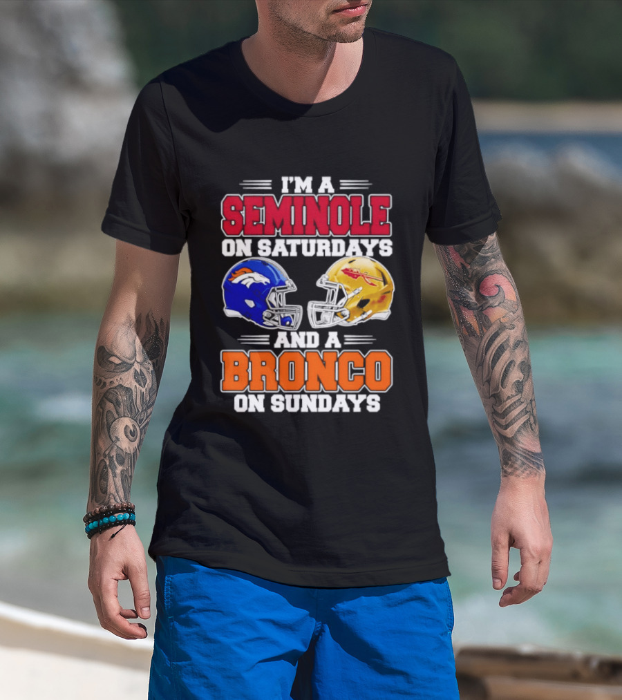 Seminole Saturdays Bronco Sundays Football Fan Gear T-Shirt