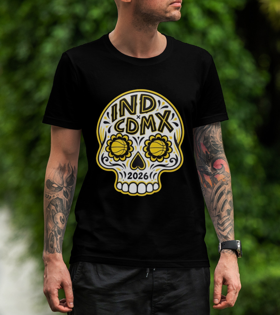 Indiana Pacers Indy CDMX 2026 Día De Muertos Mexico Skull T-Shirt