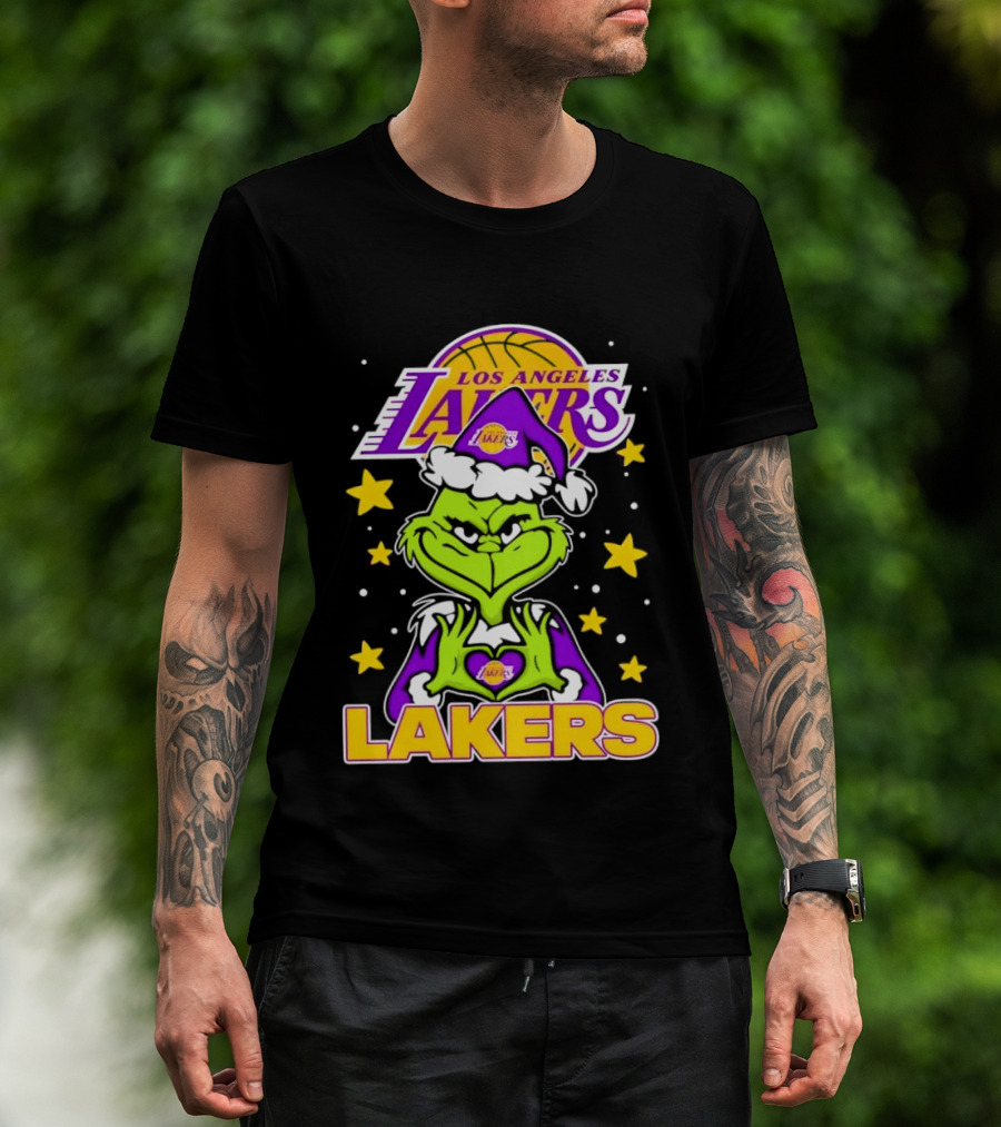 Los Angeles Lakers Christmas Grinch Festive NBA Fan Gear T-Shirt