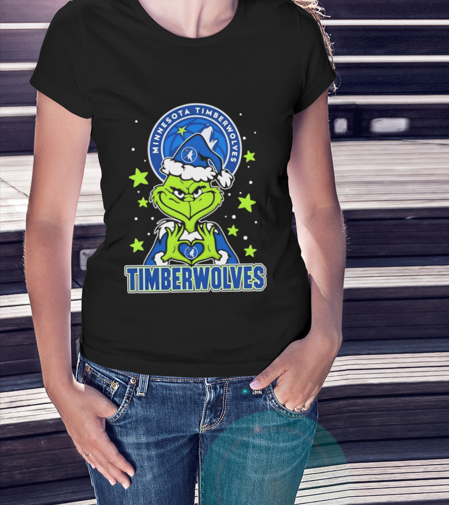 Minnesota Timberwolves Grinch Christmas Holiday T-Shirt
