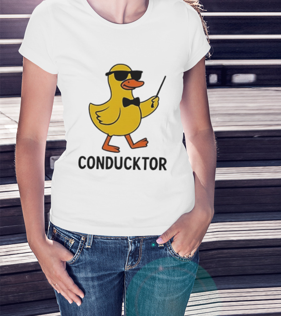 Duck Conductor With Sunglasses And Bow Tie Conducktor T-Shirt