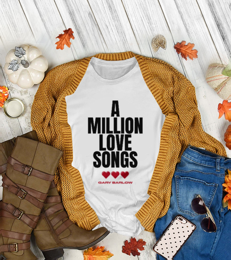Gary Barlow A Million Love Songs Three Red Hearts T-Shirt