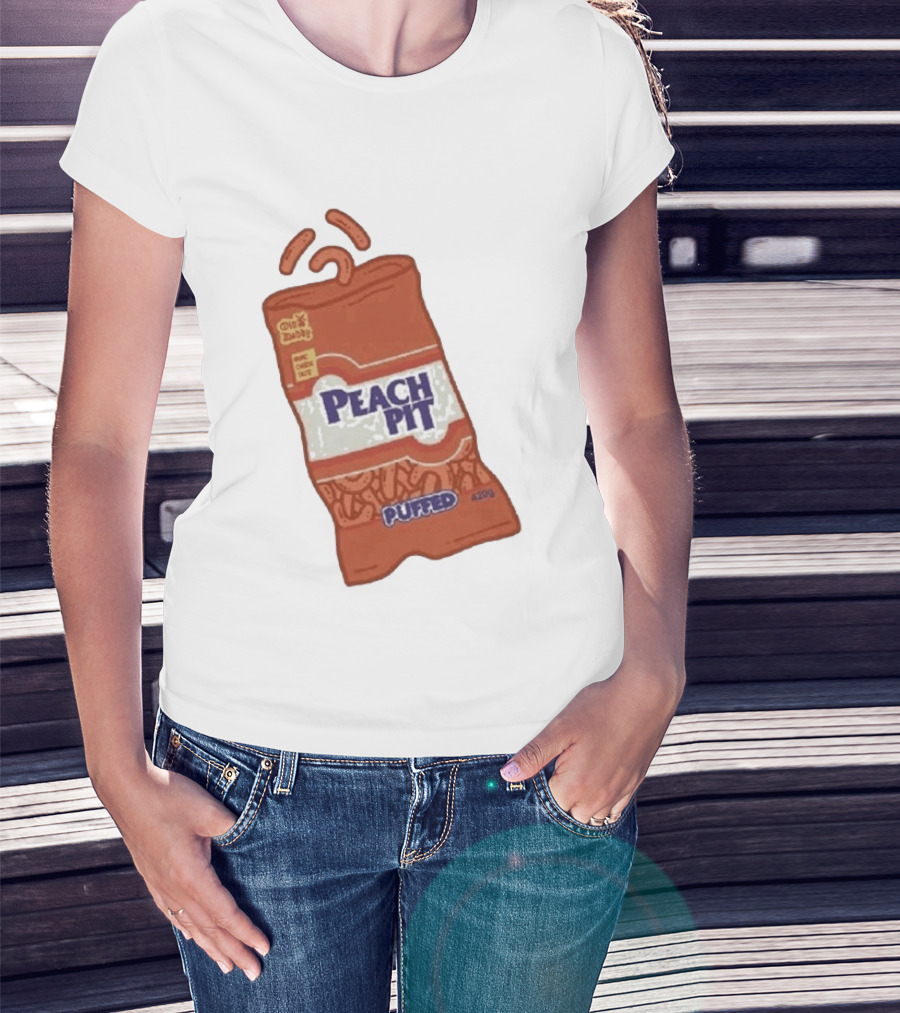 Peach Pit Puffed Snack Bag Cheesie Guys Party Pack 420g T-Shirt
