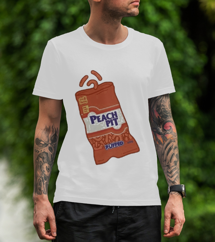 Peach Pit Puffed Snack Bag Cheesie Guys Party Pack 420g T-Shirt