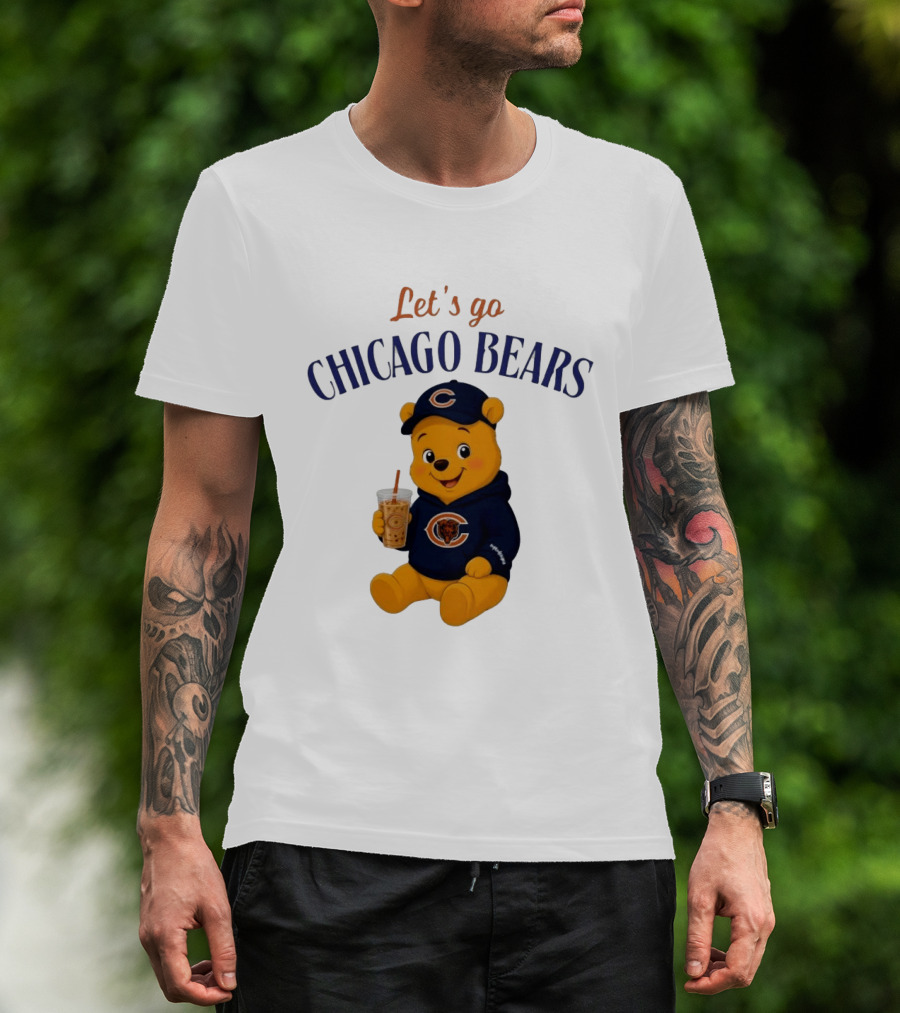 Winnie The Pooh Let's Go Chicago Bears Fan Gear T-Shirt