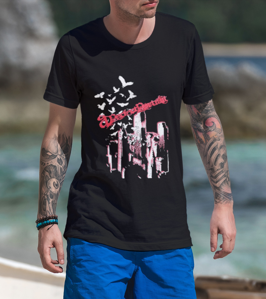 A Perfect Cityside Urban Skyline And Birds T-Shirt