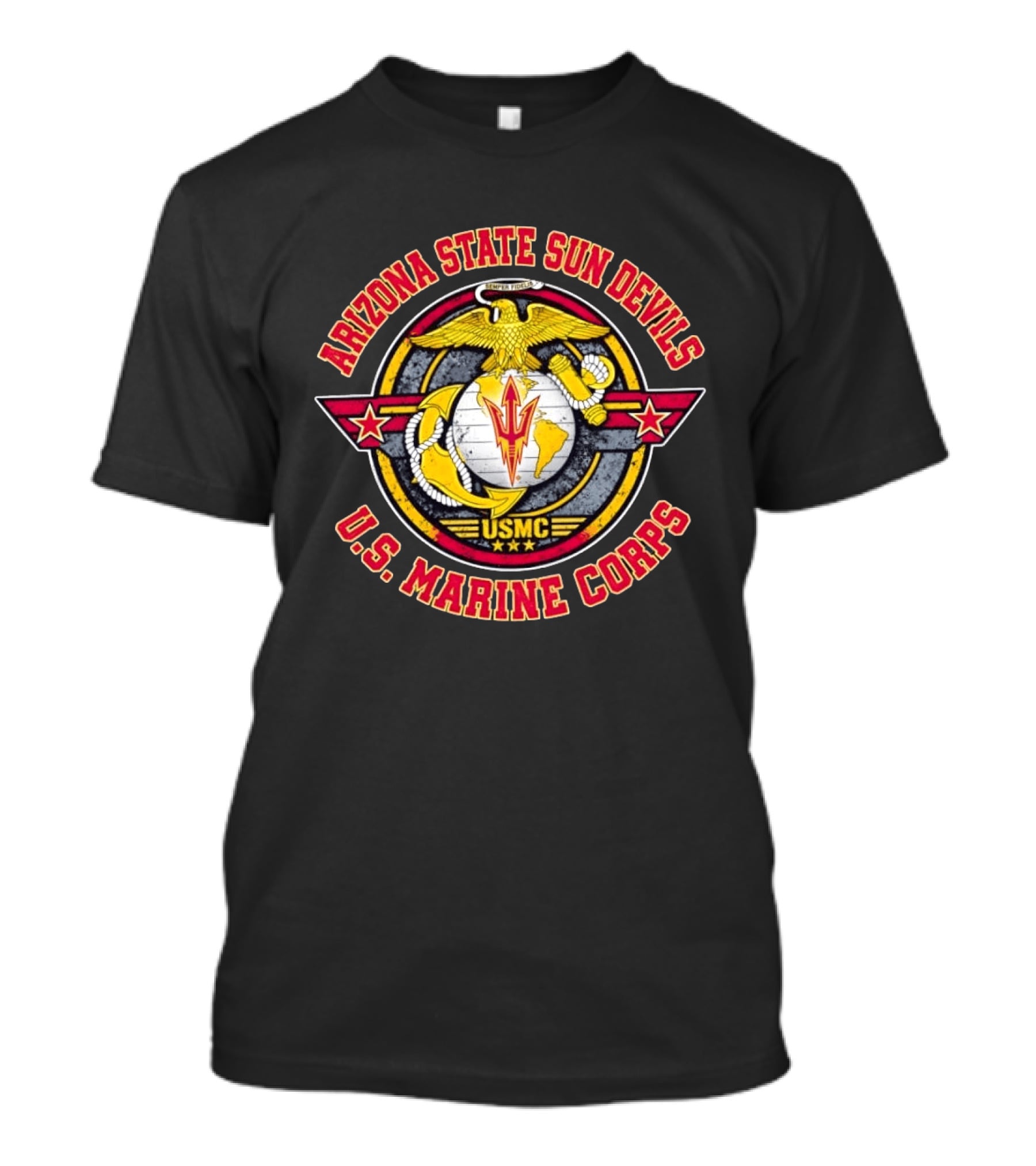 Arizona State Sun Devils U.S. Marine Corps USMC Semper Fidelis T-Shirt