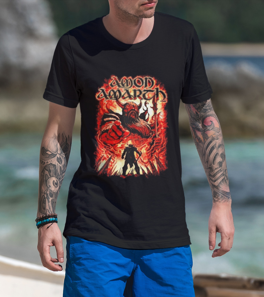 Amon Amarth Oden Wants You Red Zone Viking Warrior T-Shirt