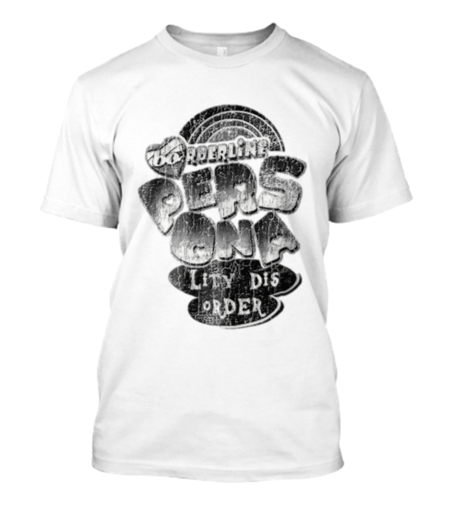 Borderline Personality Disorder Rainbow Heart Distressed T-Shirt