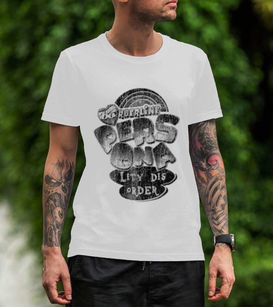 Borderline Personality Disorder Rainbow Heart Distressed T-Shirt
